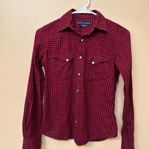 Ralph Lauren Red & Black Buffalo Plaid Snap-Front Shirt
